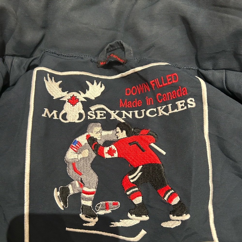 Moose Knuckles Black Puffer Jacket with Fur Hood - Picture 4 of 7